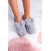 Dámské nasouvací teplé papuče v šedé barvě s ozdobnými oušky