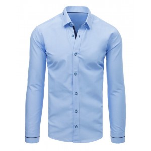 Pánská košile slim fit modré barvy s dlouhým rukávem