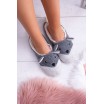 Komfortní dámské šedé pantofle s trendy motivem pejska s ocáskem