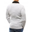 Hrubý pánský pletený svetr bílé barvy