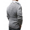 Hrubý módní svetr pro pány v bílé barvě