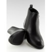 Černé dámské kotníkové boty na nízkém podpatku s boční gumou